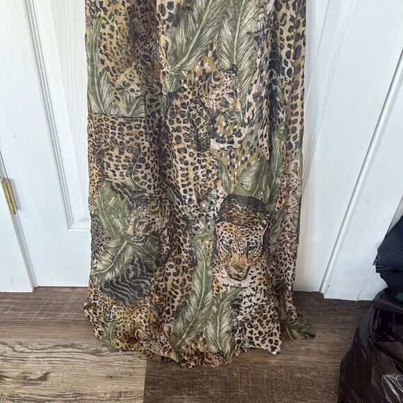Retrofete Scarlett silk chiffon Dress in jungle leopard size Medium - Picture 10 of 12
